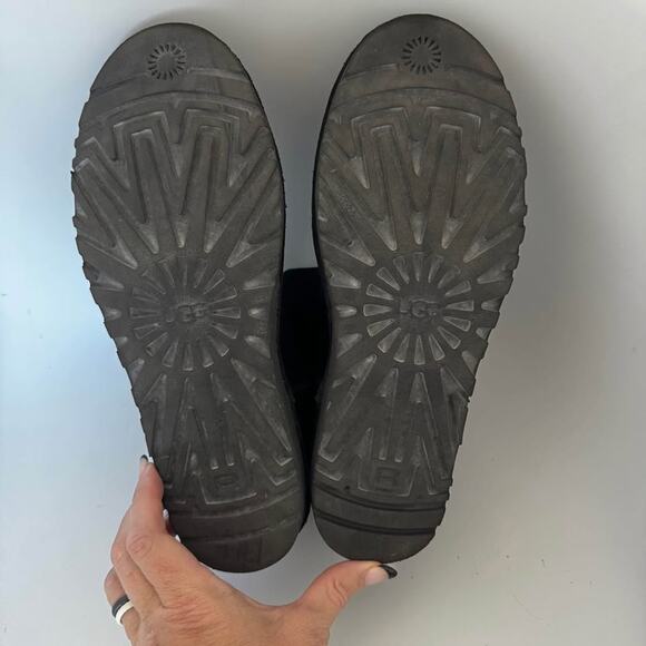 UGG Classic Mini Perforated Suede Boots – Black, Women’s Size 9 - Picture 9 of 9